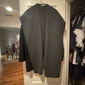 Vince black/grey hooded wool coat